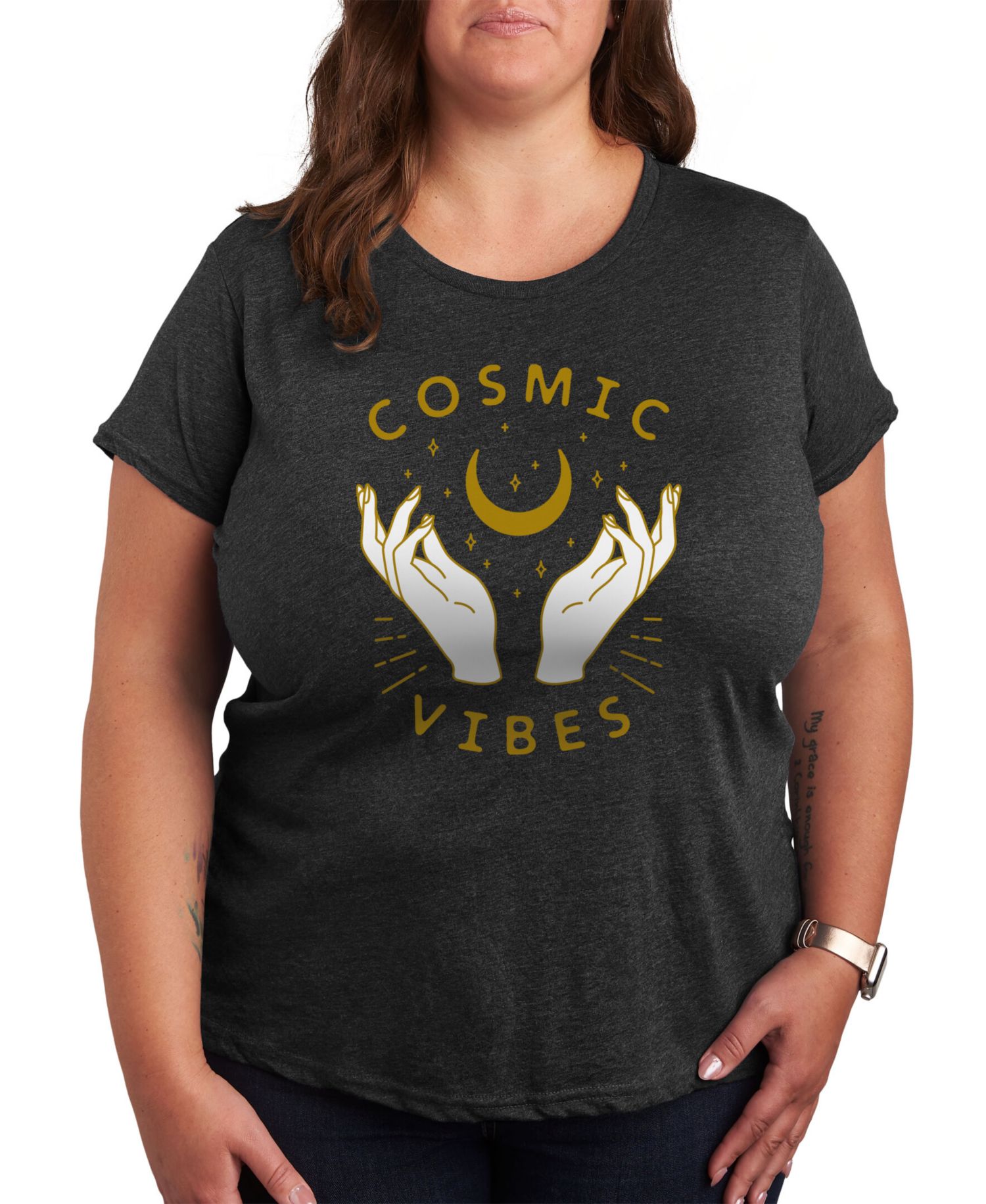 Trendy Plus Size Cosmic Vibes Graphic T-shirt