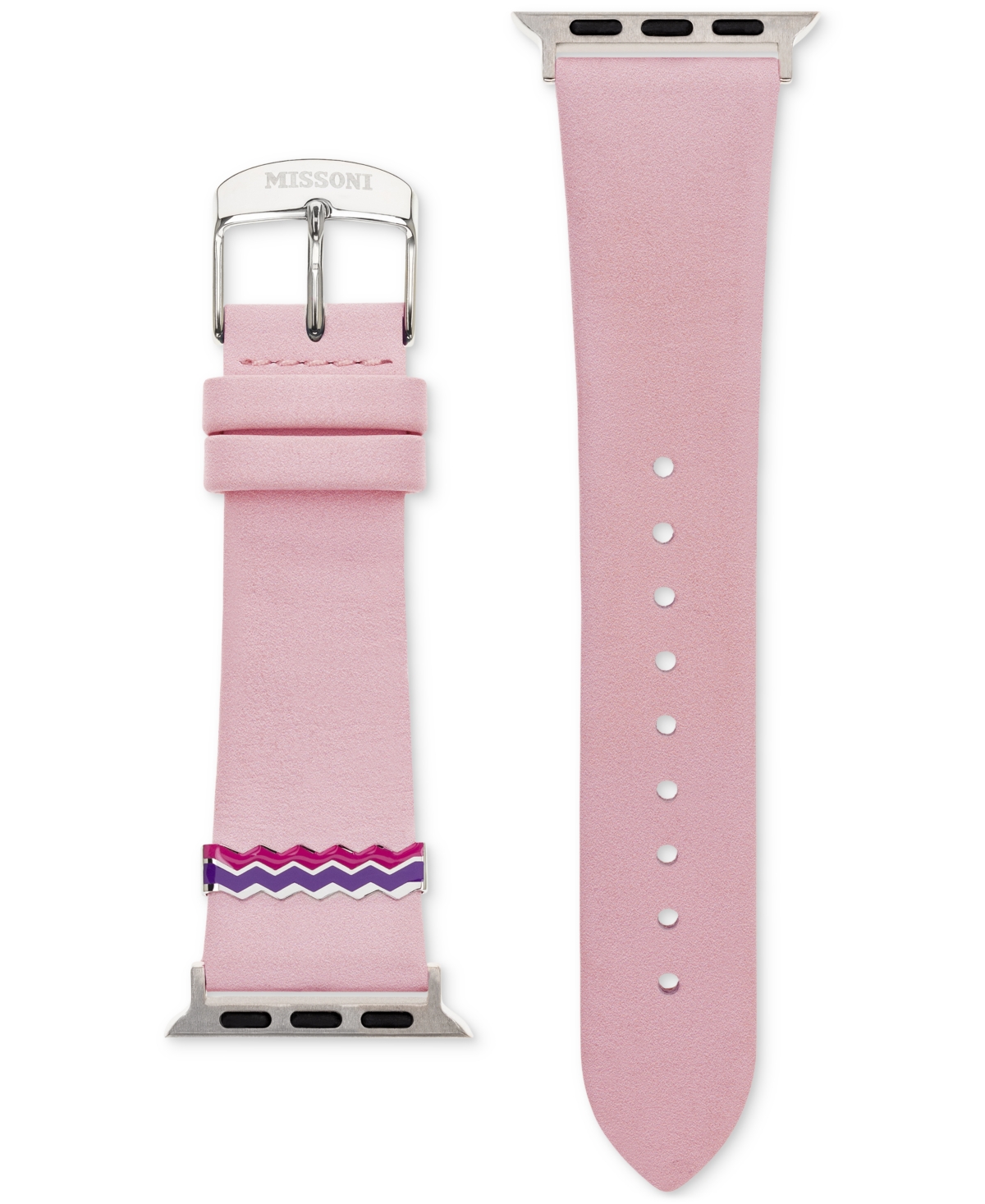 MISSONI PINK ZIGZAG LEATHER STRAP FOR APPLE WATCH 38/40/41MM