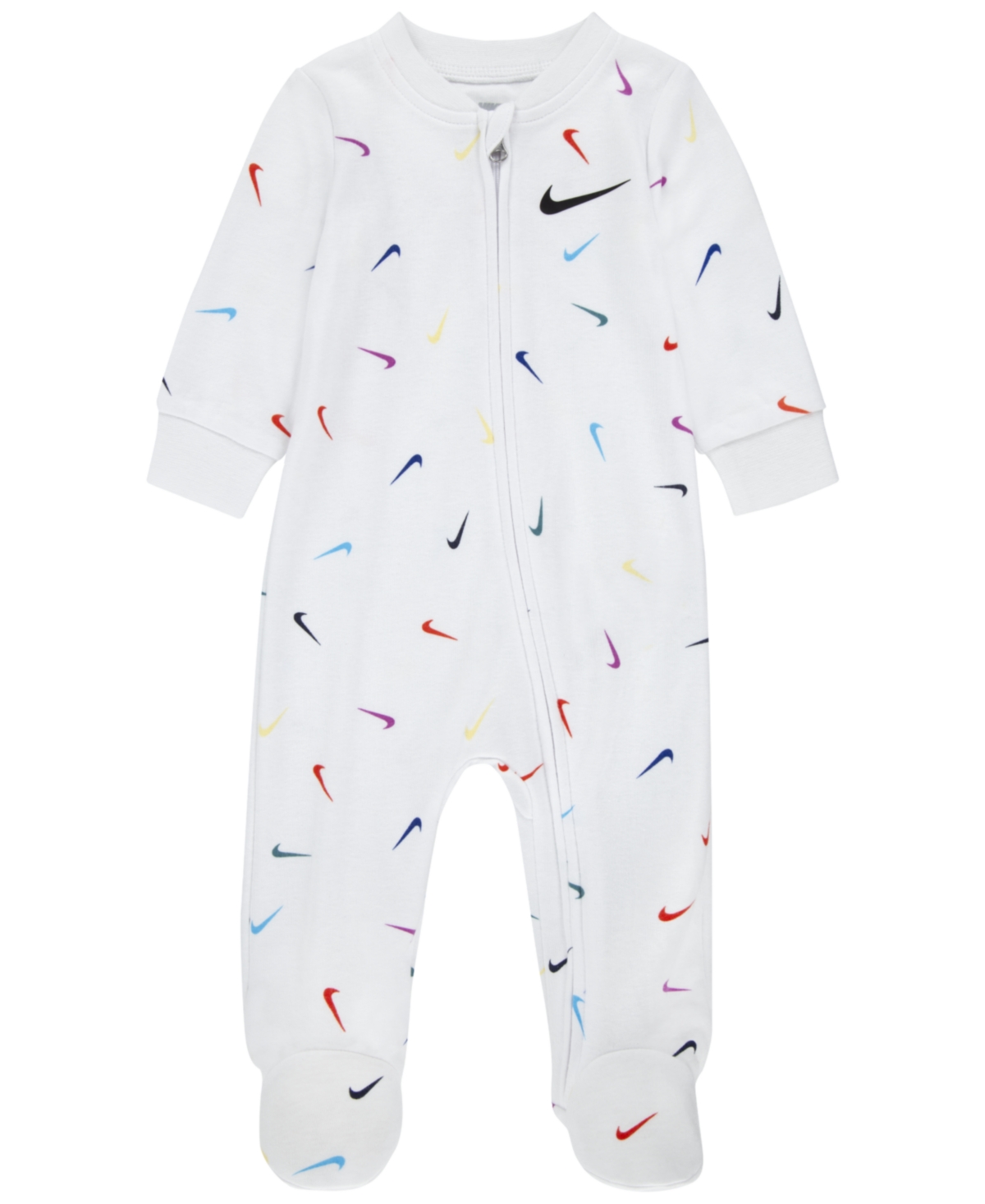 top Buitenland kaping Nike Baby Girls Long Sleeves Swooshfetti Footed Coverall In White | ModeSens