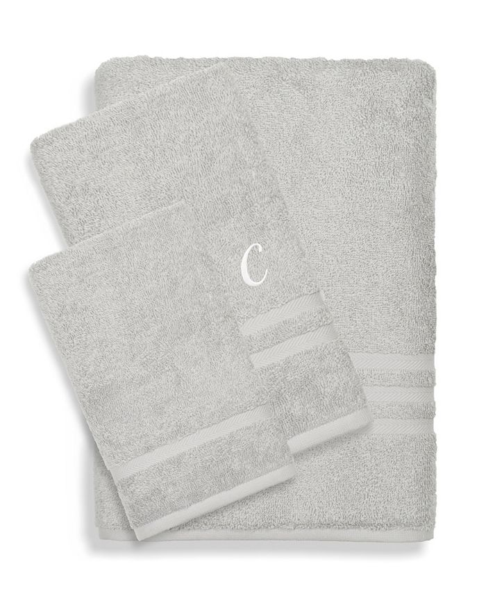 Linum Home Textiles Turkish Cotton Personalized Denzi Light Gray Towel ...