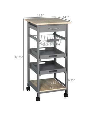 Mobile Rolling Kitchen Island Trolley Serving Cart w/ Under Drawer,