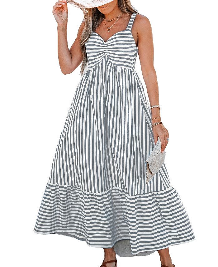 CUPSHE Women's Striped Ruched Maxi Dress Macy's
