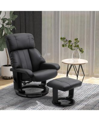 Massage Recliner Chair, Footrest, 360 Swivel Lounger w/ Ottoman,