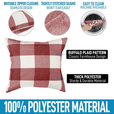 16 x 16 inches 2 Pack Buffalo Plaid Throw Pillow Outdoor & Indoor Covers