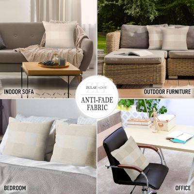 Buffalo Plaid Outdoor &amp; Indoor 2 Pack Throw Pillow Covers, 16x16 inches