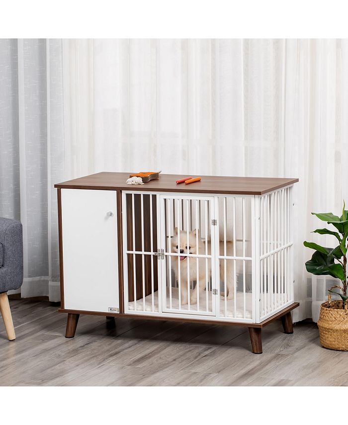 PawHut Furniture Style Dog Crate, w/ Wooden Top, Door, for Small Dogs Macy's