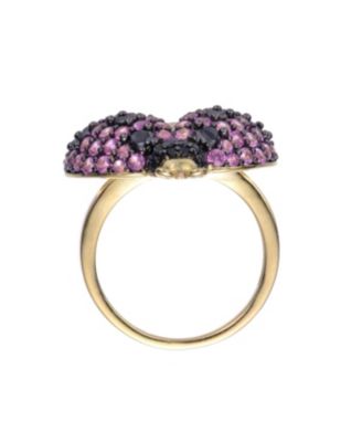 RA 14K Gold and Black Plated Multi Colored Cubic Zirconia Lady bug Ring