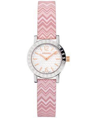Missoni - Women's Swiss Estate Pink Leather Strap Watch 27mm
