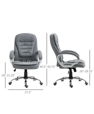 Executive Swivel Office Computer Chair W/ Armrests Linen Fabric