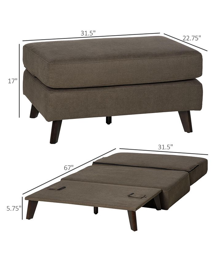 Convertible Sofa Bed, Folding Ottoman Sleeper, Fabric Chair Bed