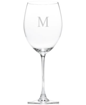 Lenox - Monogrammed Tuscany Stemware, Set of 4 Block Letter Grand Bordeaux Wine Glasses