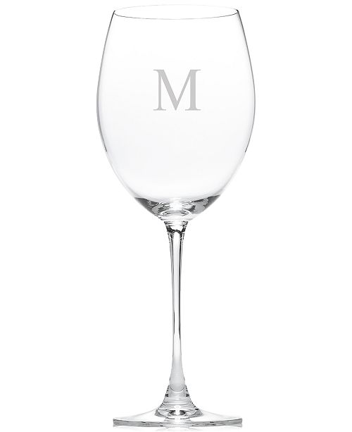 Lenox Tuscany Monogram Stemware Set Of 4 Block Letter Grand Bordeaux Wine Glasses Reviews Glassware Drinkware Dining Macy S
