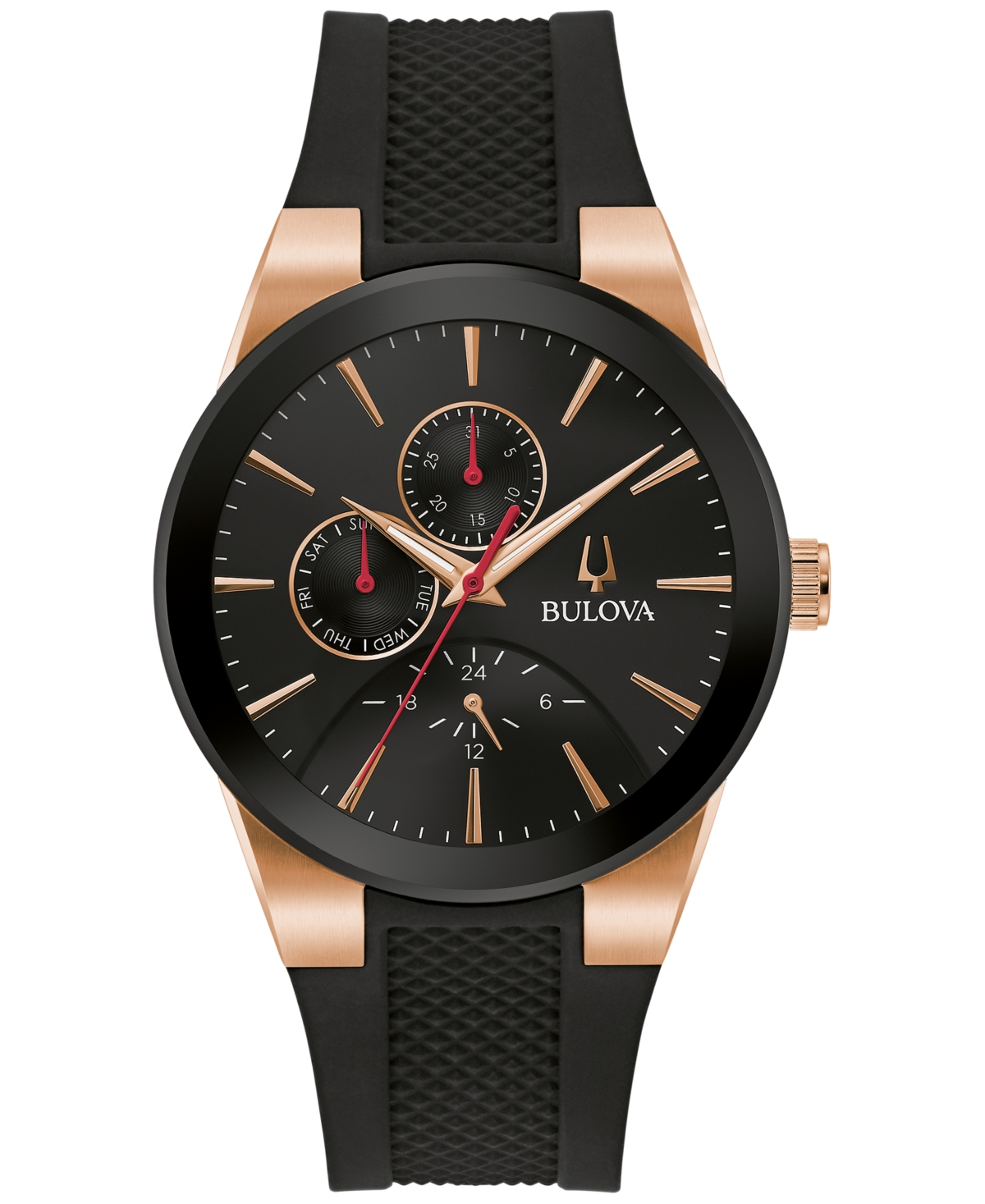 Bulova Men's Chronograph Modern Millennia Black Silicone Strap Watch 41mm