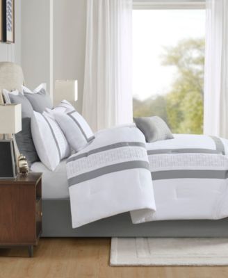 Powell Embroidered 8 Piece Comforter Set, Queen