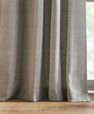 Tommy Hilfiger Herringbone Back Tab Dusty 2-Piece Curtain Panel Collection