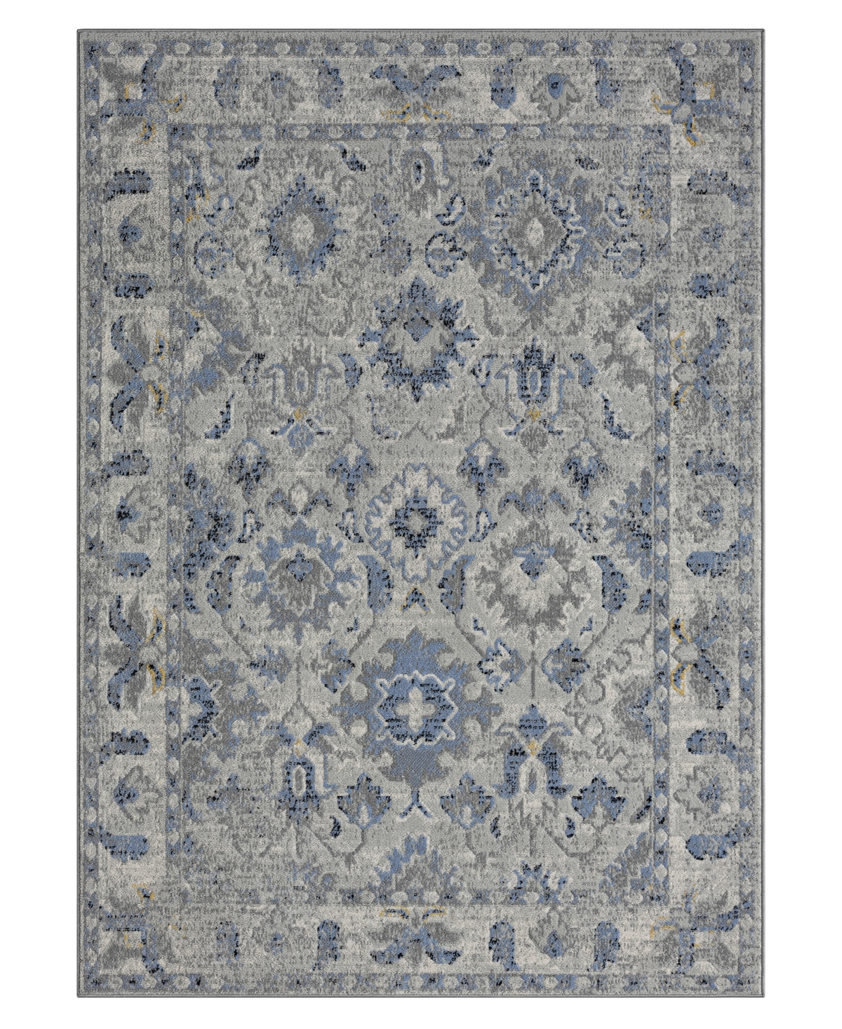 Lr Home Rosy RIDGE82132 7'9in x 9'9in Area Rug - Blue, Gray