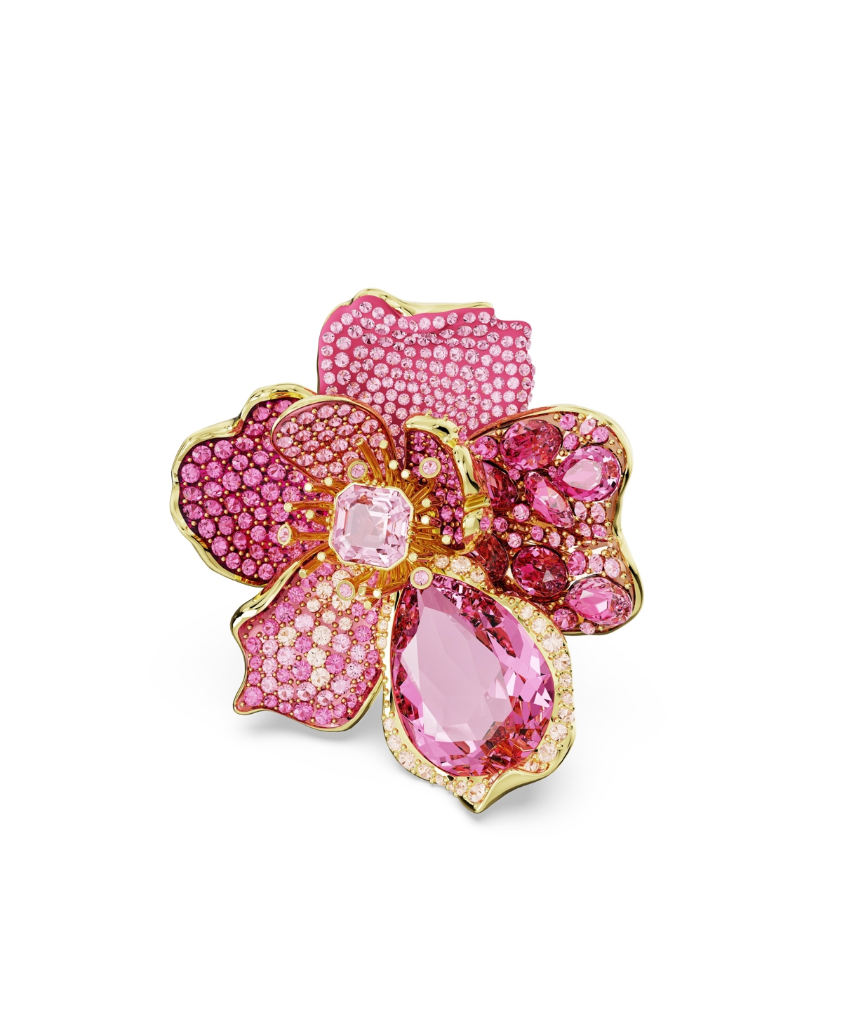 Shop Swarovski Crystal Flower Pink Florere Cocktail Ring
