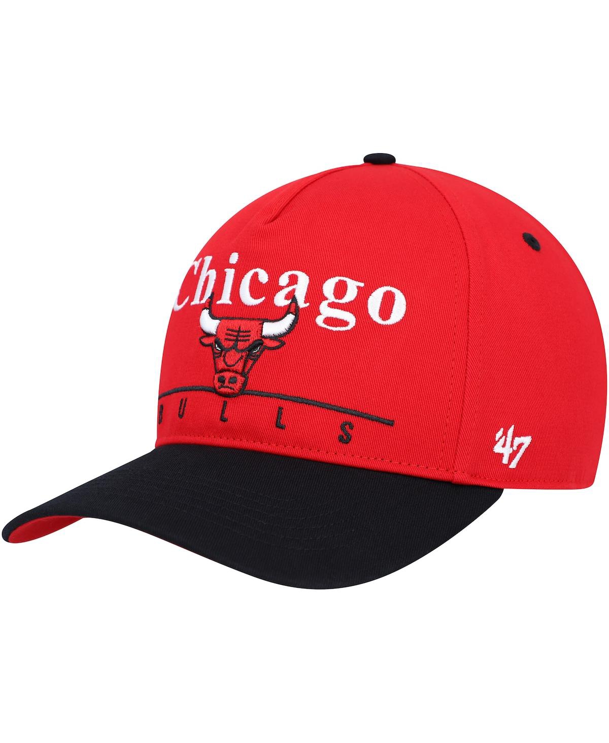 47 Brand Men's ' Red, Black Chicago Bulls Super Hitch Adjustable Hat In Red,black