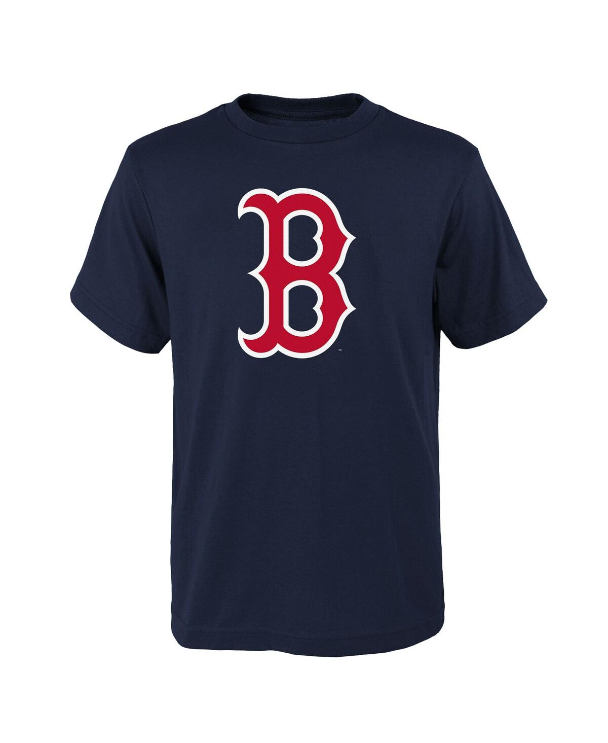 Outerstuff Kids' Big Boys And Girls Navy Boston Red Sox Logo Primary Team T-shirt