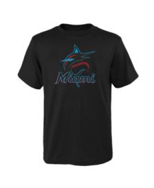 Profile Heathered Charcoal And Black Miami Marlins Plus Size Colorblock T- shirt