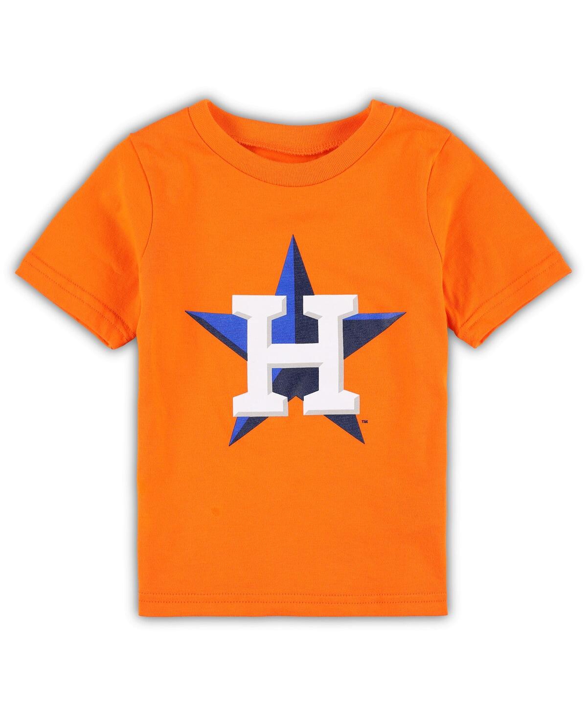 Outerstuff Babies' Toddler Boys And Girls Orange Houston Astros Team Crew Primary Logo T-shirt