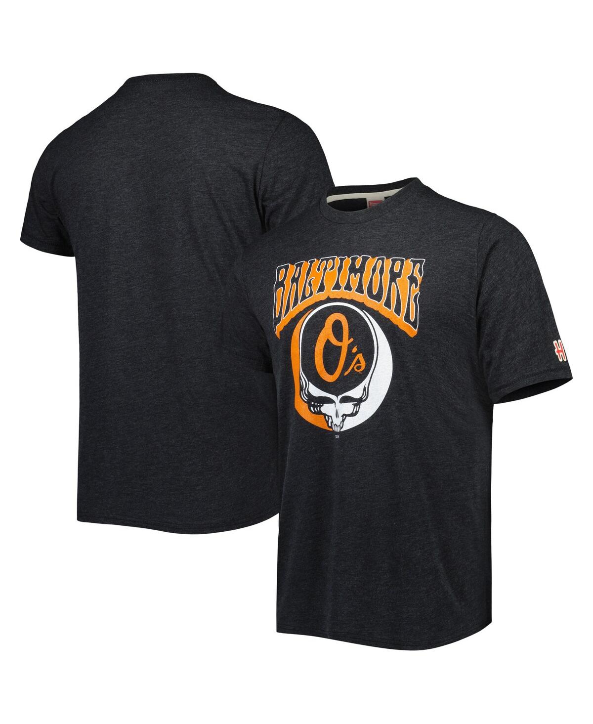 Men's Homage Charcoal Baltimore Orioles Grateful Dead Tri-Blend T-shirt - Charcoal