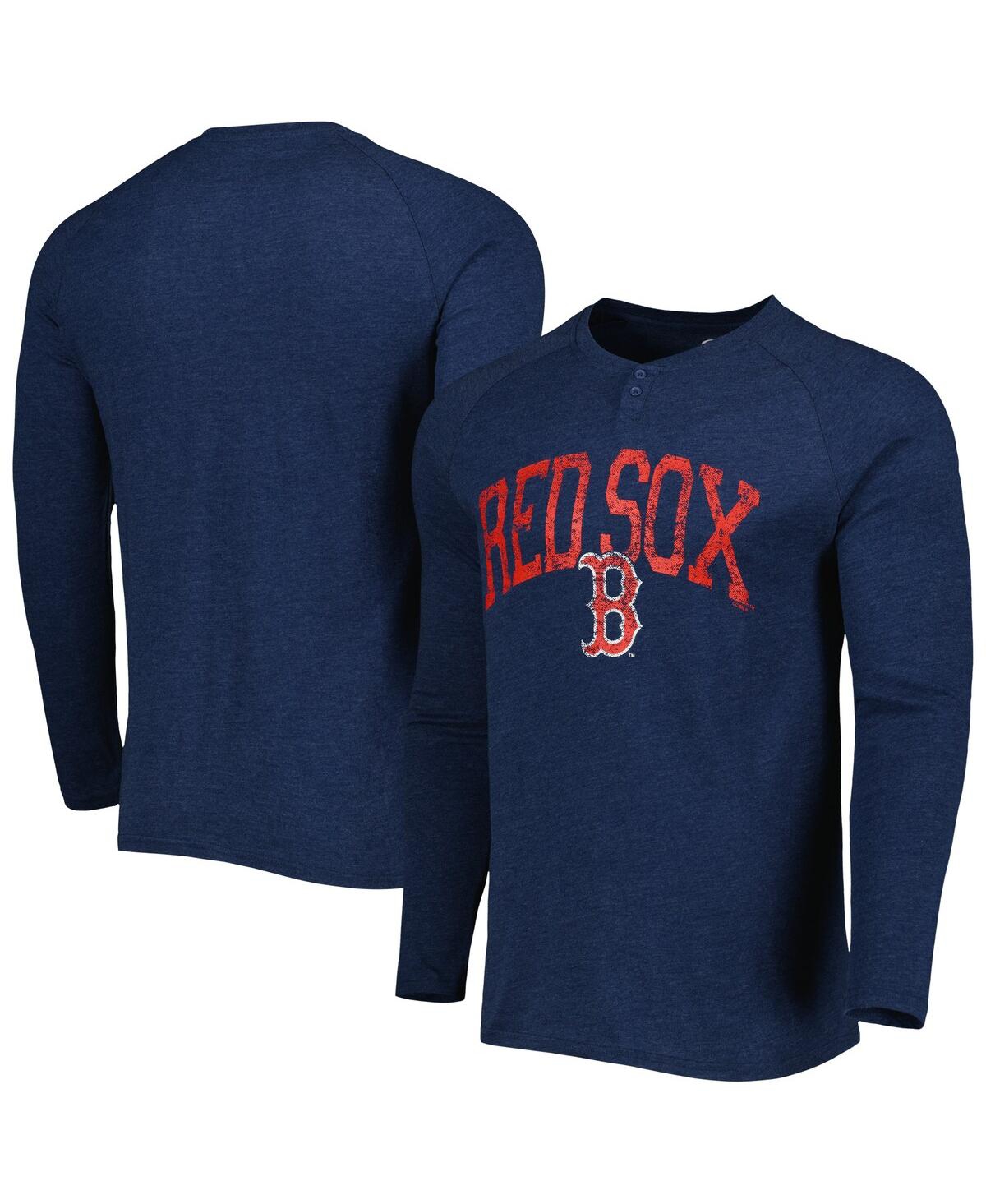 Men's Concepts Sport Heather Navy Boston Red Sox Inertia Raglan Long Sleeve Henley T-shirt - Heather Navy
