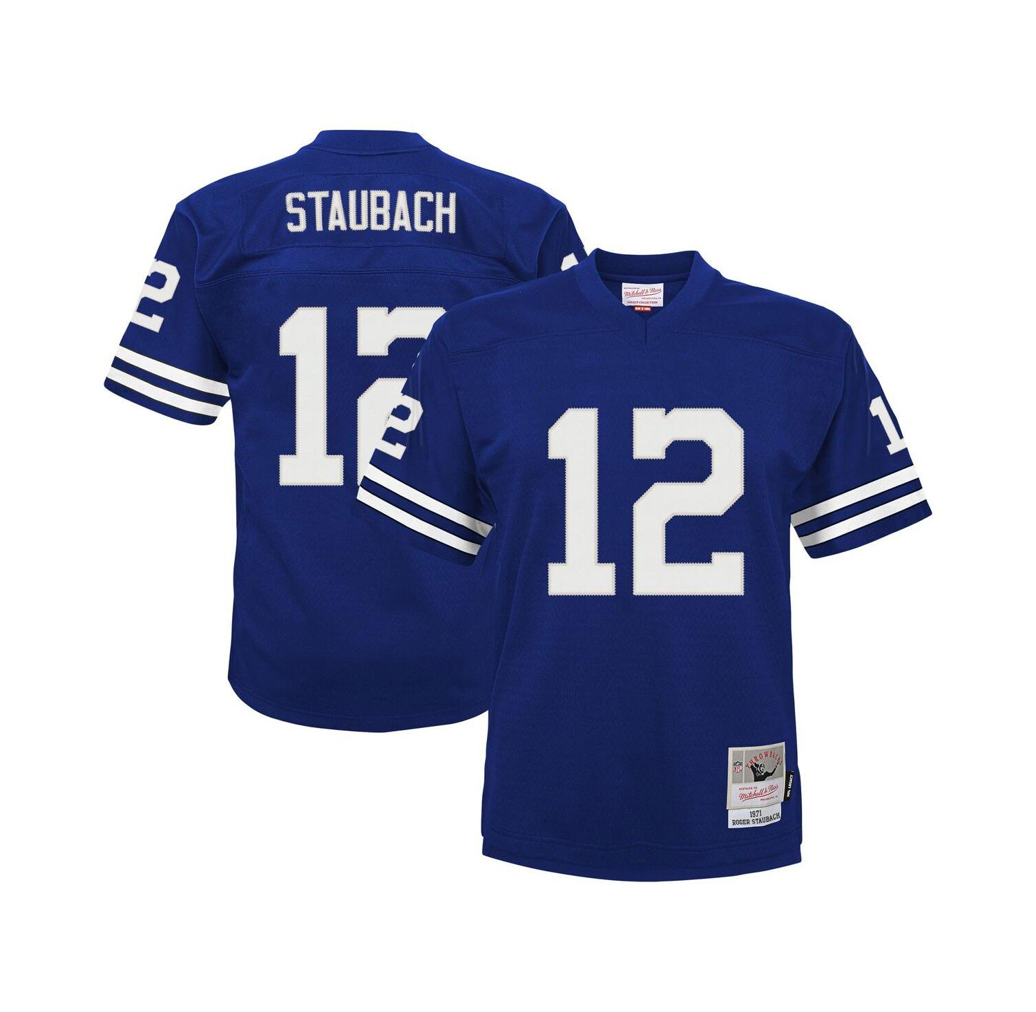 Big Boys and Girls Roger Staubach Navy Dallas Cowboys Retired Player Legacy Jersey