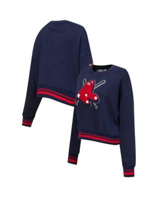 Women's Navy Boston Red Sox Mash Up Pullover Sweatshirt