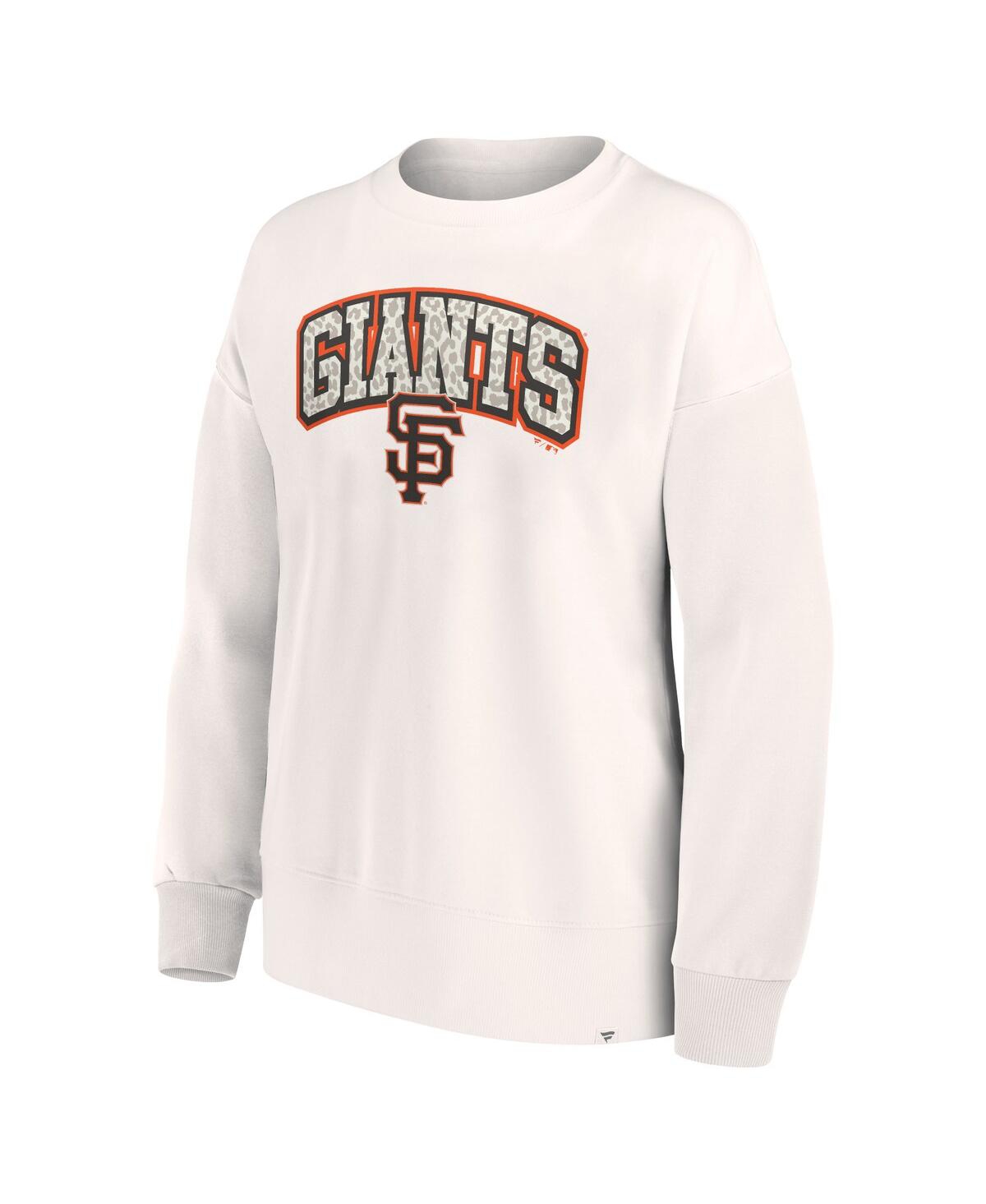 Fanatics Branded Cream San Francisco Giants Leopard Pullover Sweatshirt In Cream