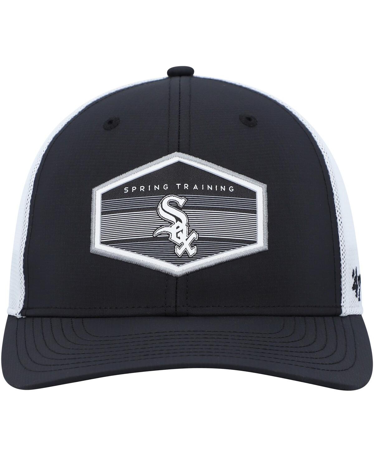 47 Brand Men's ' Black, White Chicago White Sox Spring Training Burgess Trucker Snapback Hat In Black,white