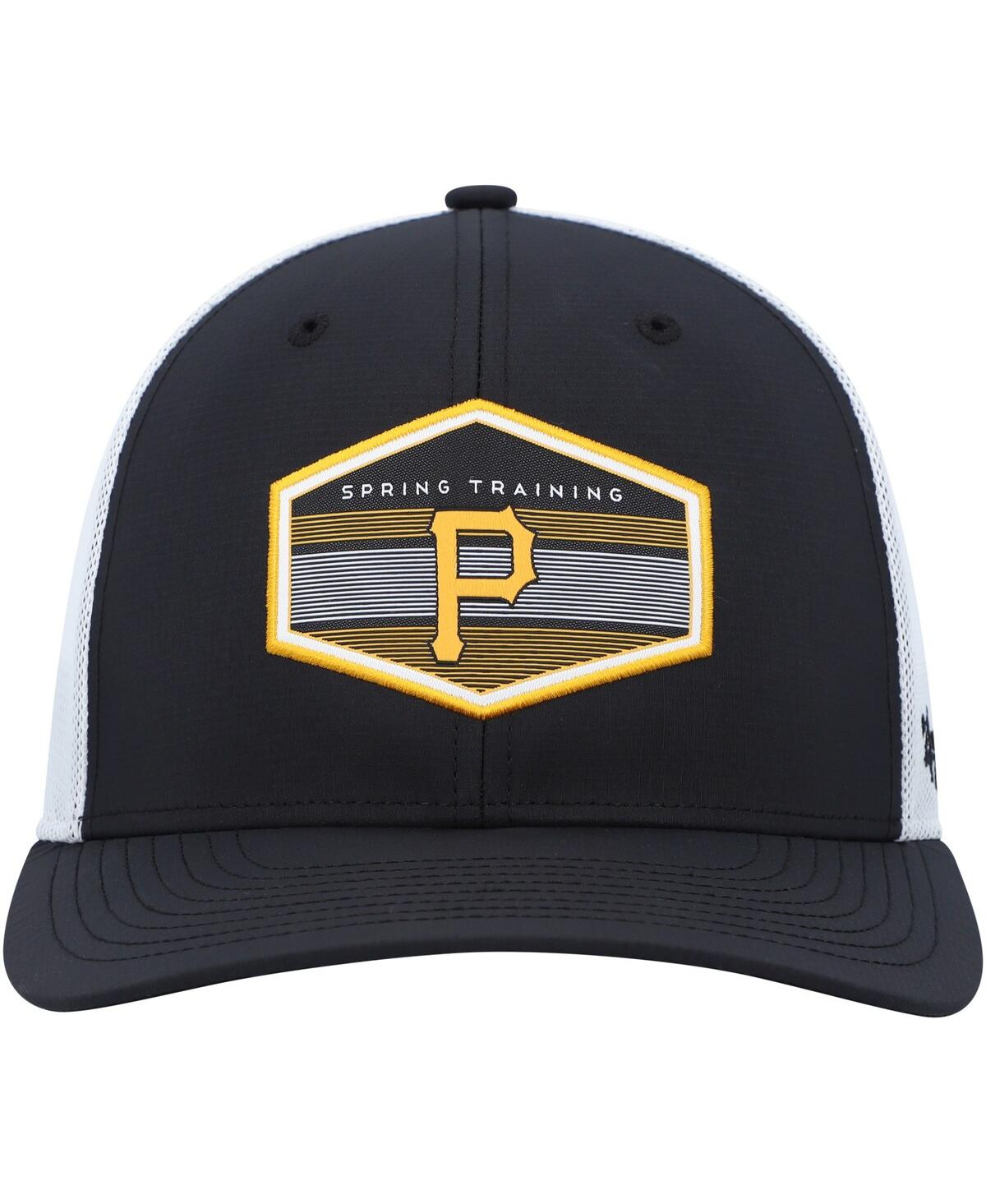 47 Brand Men's ' Black, White Pittsburgh Pirates Spring Training Burgess Trucker Snapback Hat In Black,white