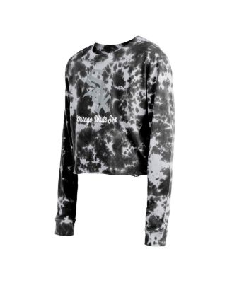 Women's Black Chicago White Sox Tie-Dye Cropped Long Sleeve T-shirt