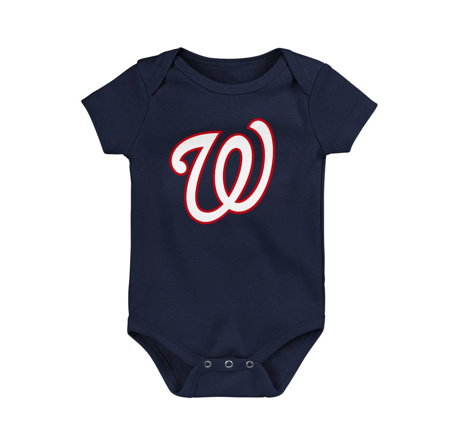 Newborn and Infant Boys and Girls Navy, White, Heather Gray Washington Nationals Biggest Little Fan 3-Pack Bodysuit Set