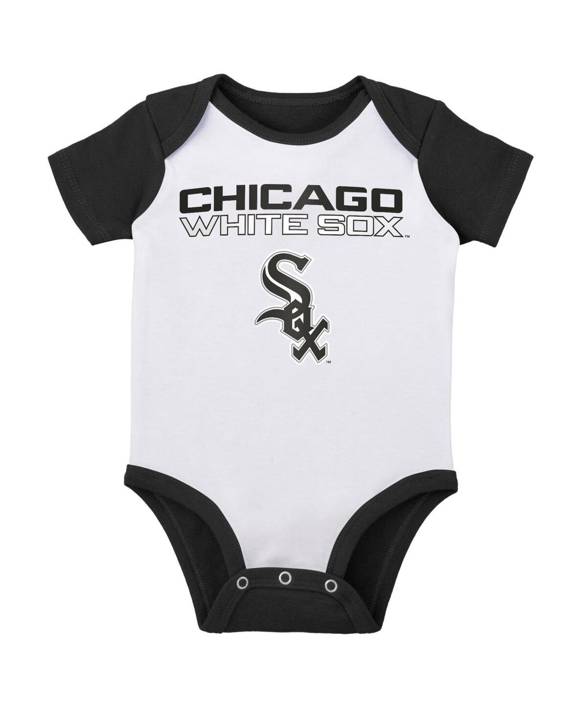 Outerstuff Newborn And Infant Boys And Girls White, Heather Gray Chicago White Sox Little Slugger Two-pack Body In White,heather Gray