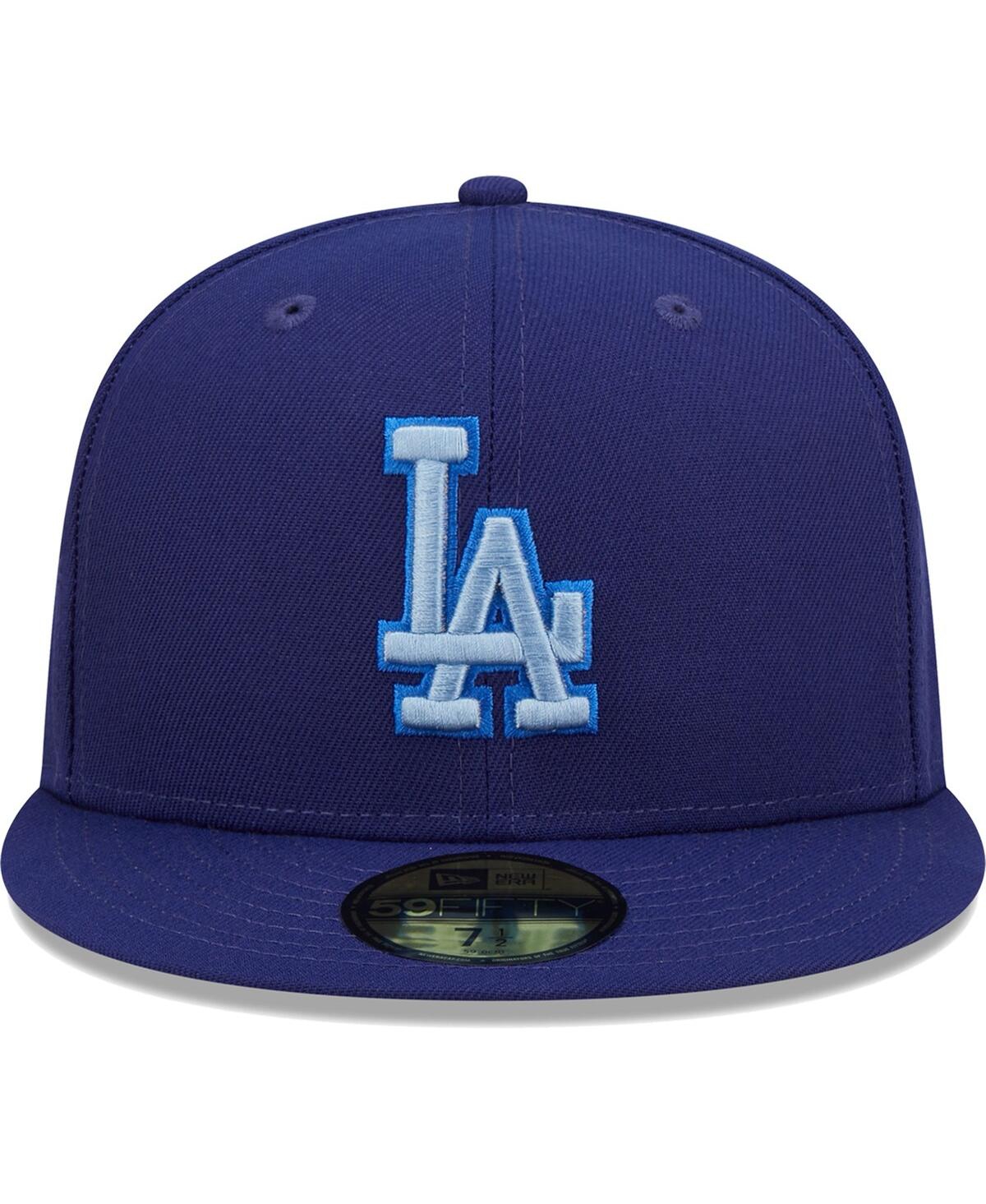 Shop New Era Men's  Royal Los Angeles Dodgers Monochrome Camo 59fifty Fitted Hat