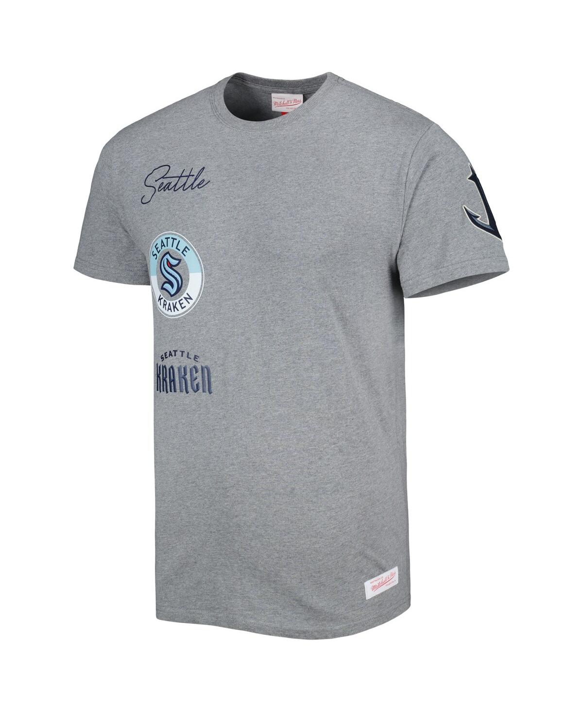 Mitchell & Ness Men's  Heather Gray Seattle Kraken City Collection T-shirt In Heather Gray