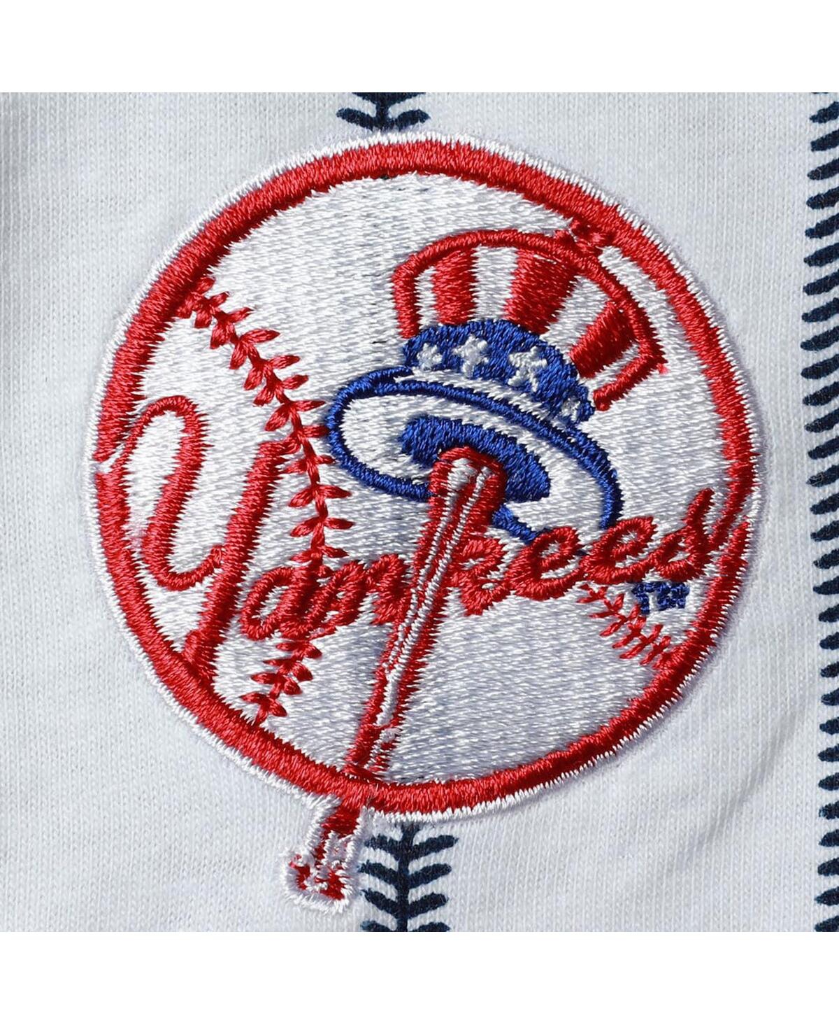 Infant Boys and GirlsNew York Yankees Pinstripe Power Hitter Coverall - White