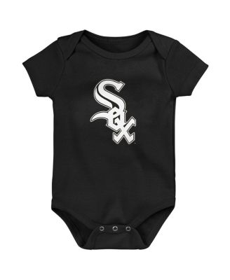 Infant Boys and Girls Black and White and Heather Gray Chicago White Sox Biggest Little Fan 3-Pack Bodysuit Set