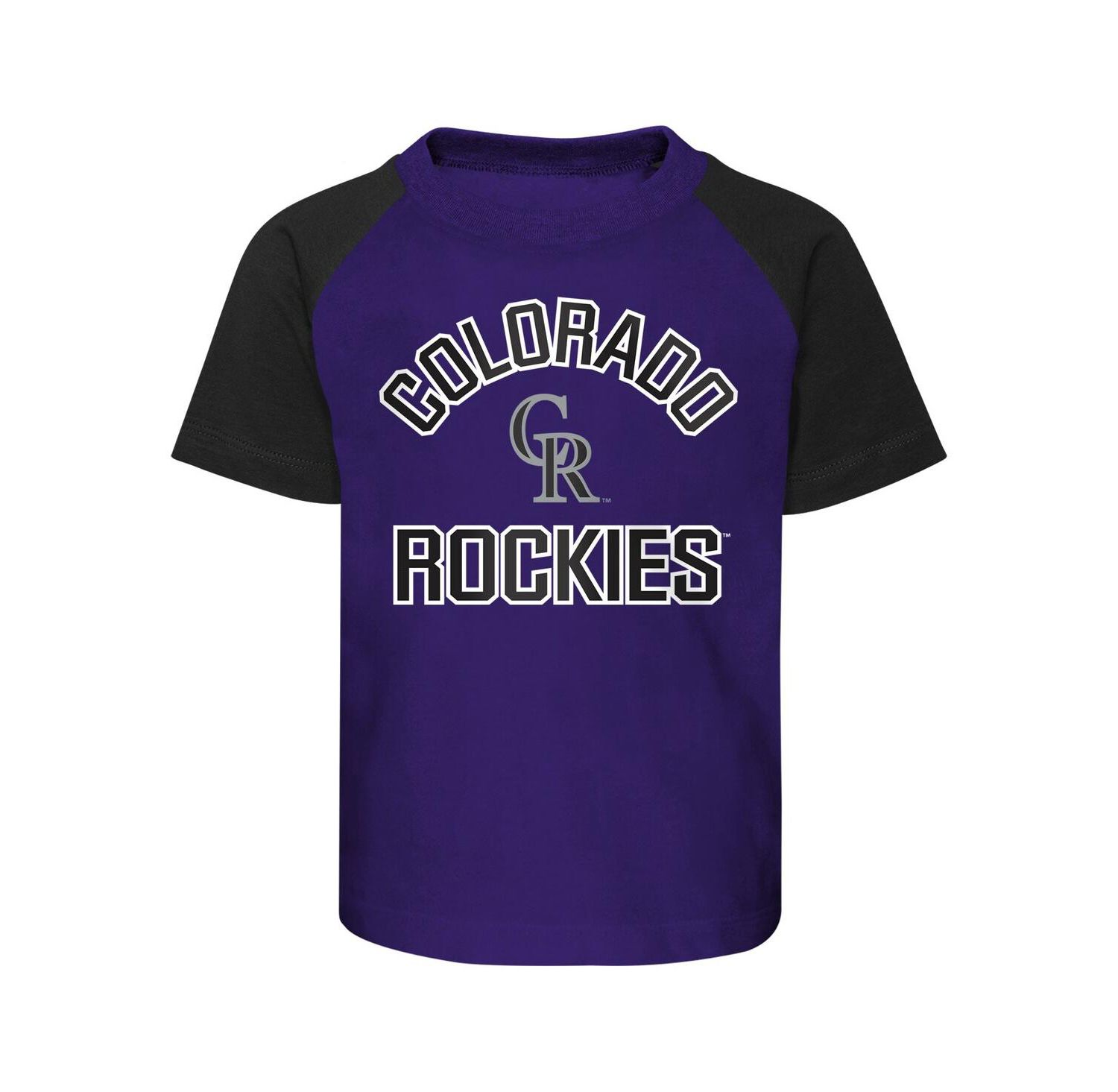 Infant Boys and Girls Purple and Heather Gray Colorado Rockies Ground Out Baller Raglan T-shirt and Shorts Set