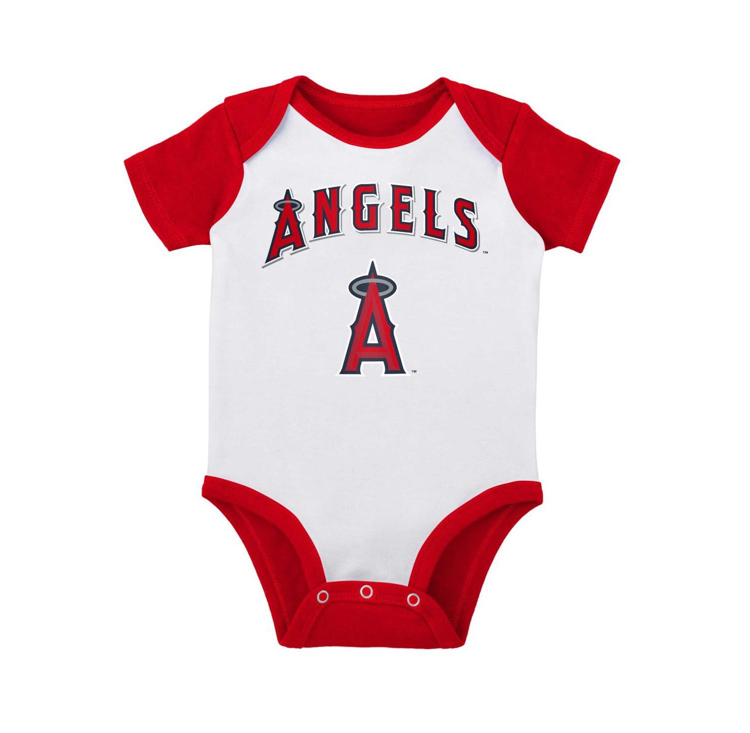 Infant Boys and Girls White and Heather Gray Los Angeles Angels Two-Pack Little Slugger Bodysuit Set