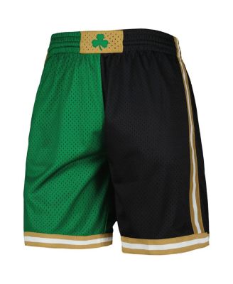 Men's Kelly Green and Black Boston Celtics Hardwood Classics 2007 Split Swingman Shorts