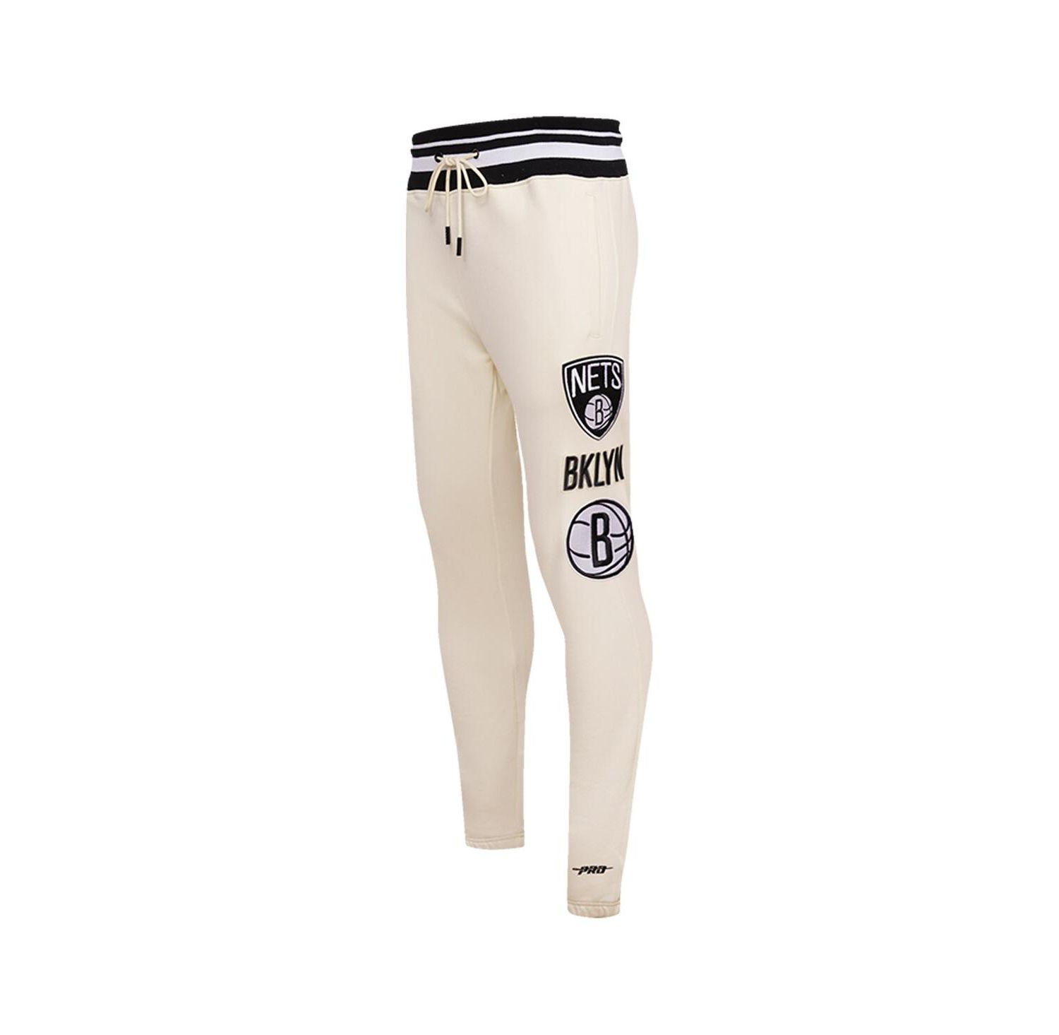 Men's Cream Brooklyn Nets Retro Classic Fleece Sweatpants