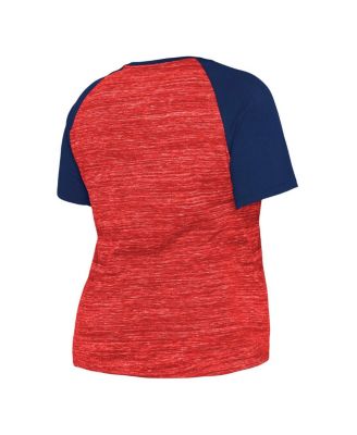 Women's Red St. Louis Cardinals Plus Size Space Dye Raglan V-Neck T-shirt