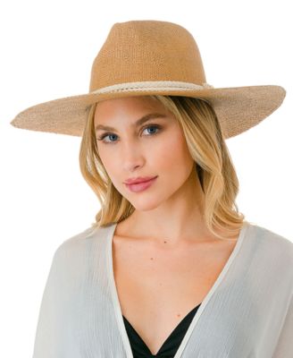 Rope Trim Straw Panama Hat