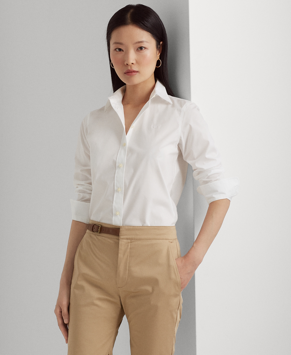 Lauren Ralph Lauren Non-iron Straight-fit Shirt, Regular & Petite In White
