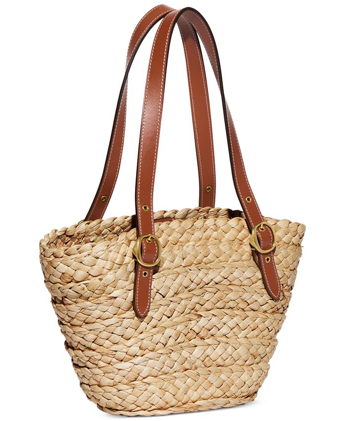 COACH Structured Straw Mini Tote Bag 16 Macy's