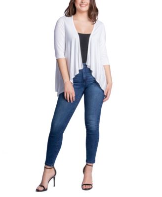 Women's Open Front Elbow Length Sleeve Cardigan Sweater