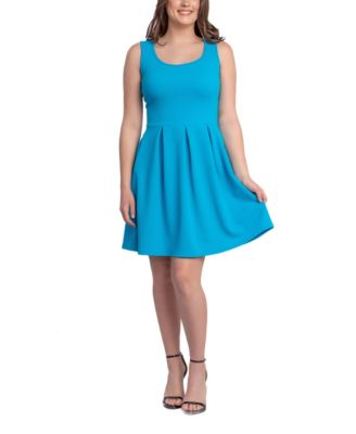 Women's Sleeveless Knee Pleated Pocket Dress