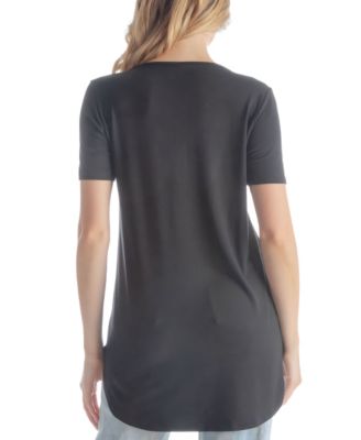 Women's V-neck T-shirt with Crossed Collarline